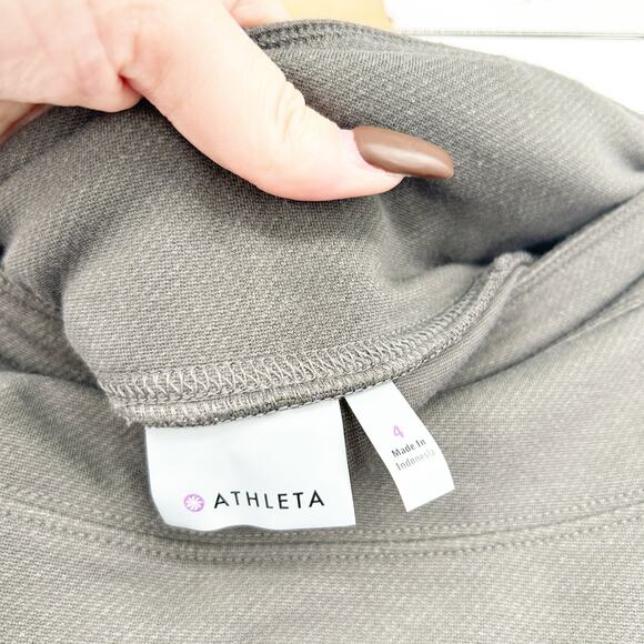 Athleta Womens Athleisure Tenniscore Ponte Twill Flare Mini Skirt Size 4 Olive - Picture 3 of 9